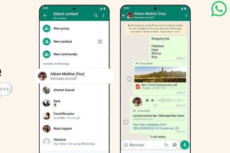 WhatsApp uveo opciju whatsapp messaging yourself