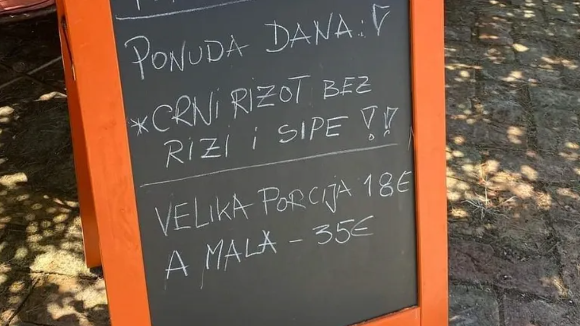 Jesu li vas već umorile teme o visokim cijenama duž hrvatske obale? Sve su okrenuli na šalu u jednom lokalu u Trpnju